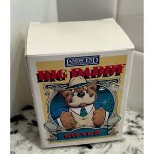 VTG Lands'‎ End Big Daddy/Owner Rugby Bear Christmas/Holiday Ornament 1996 Box